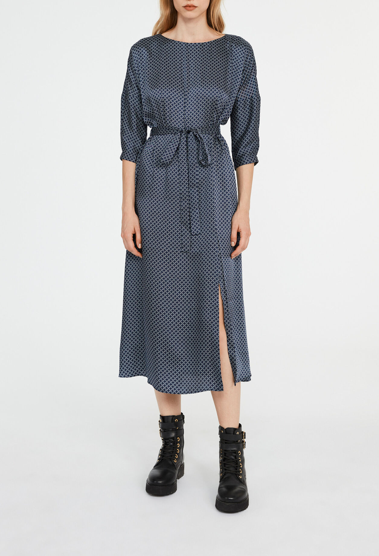 Long, patterned slit dress Long, patterned slit dress