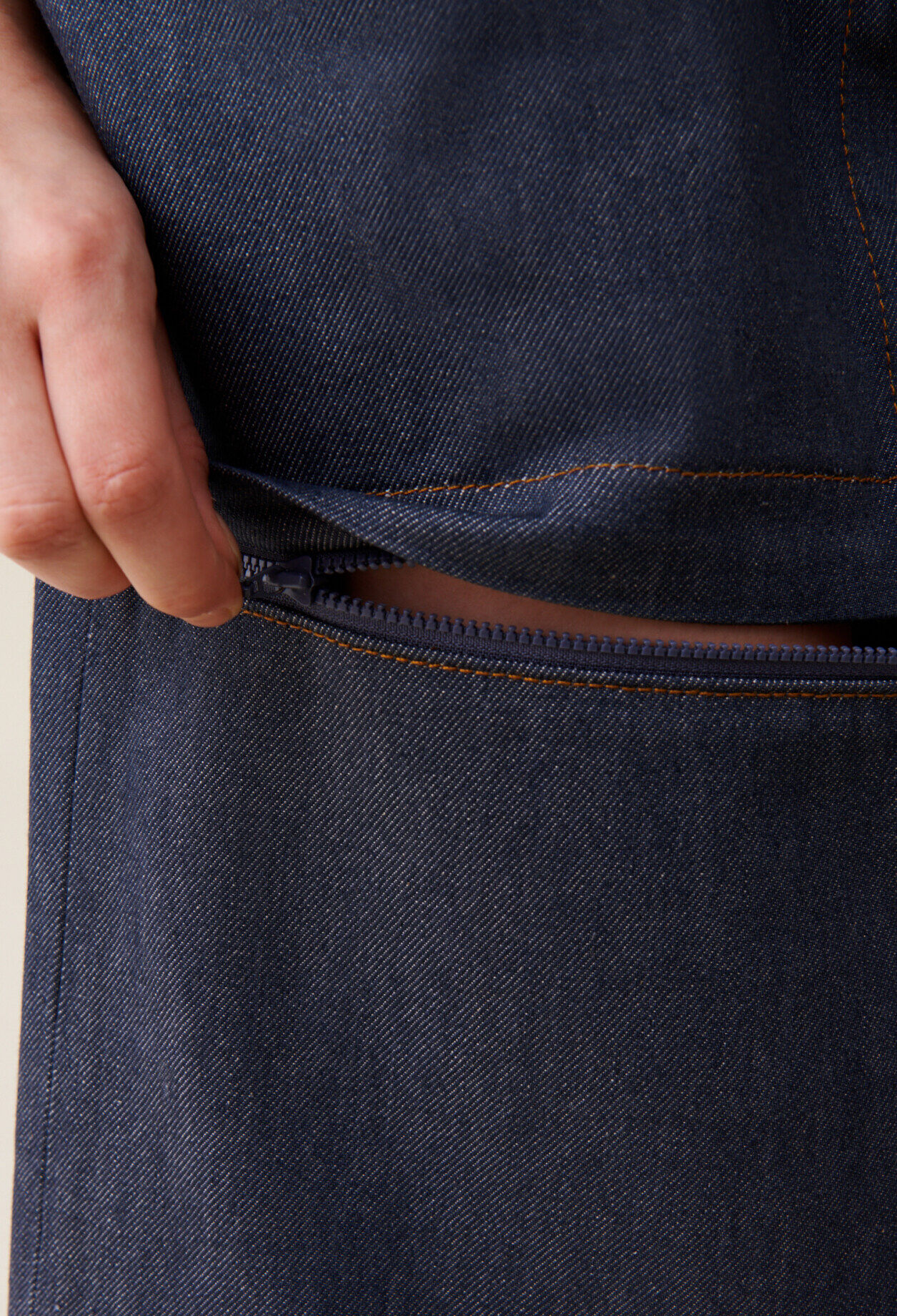 Zip Modular Denim Skirt