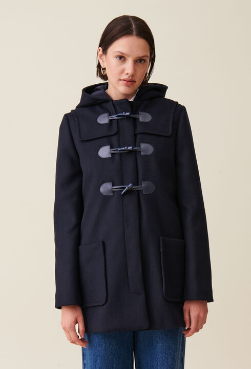 Navy hooded short coat