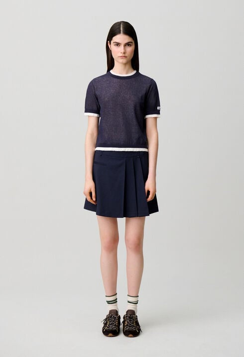 Contrast knit jumper