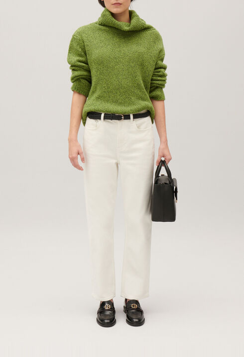 Matcha knitted polo neck jumper