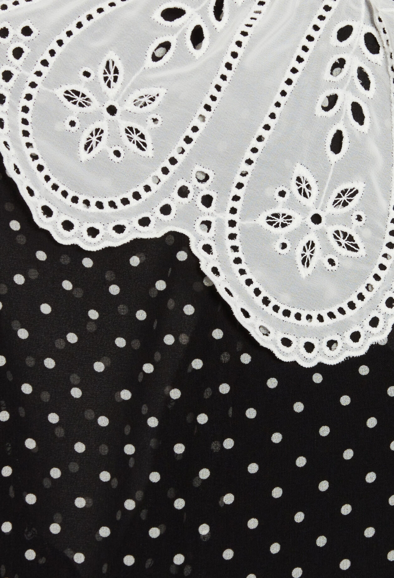 Polka dot blouse with Claudine collar