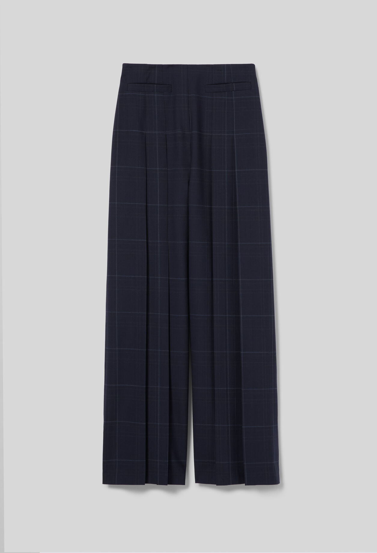Wide-leg checked trousers