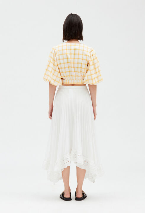 Off-white pleated mid-length skirt