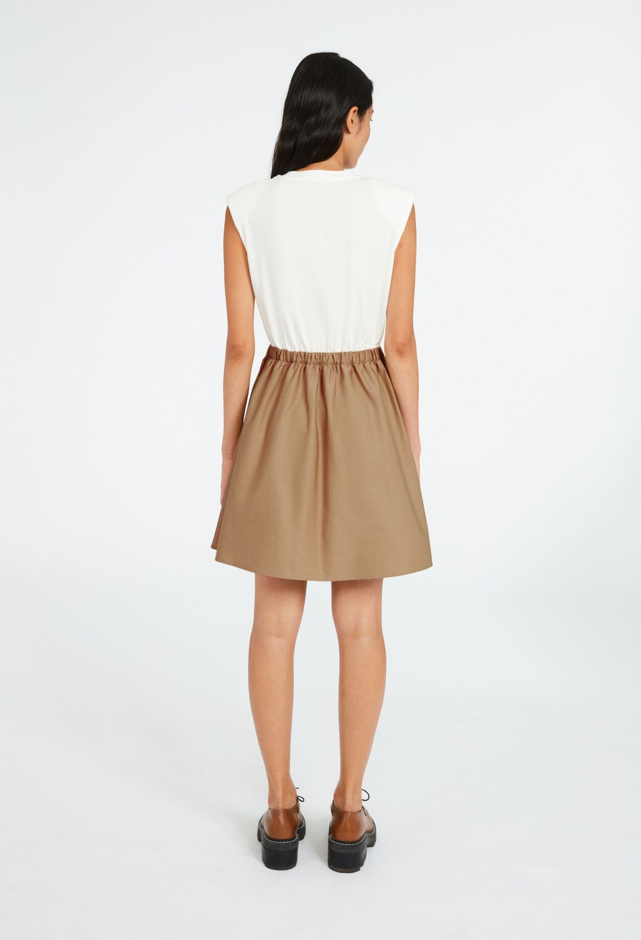 Circular two-toned bi-material dress