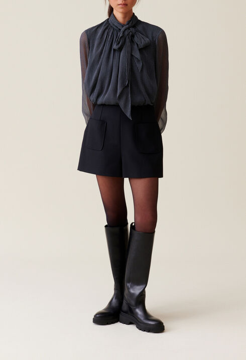 Black high-waisted shorts