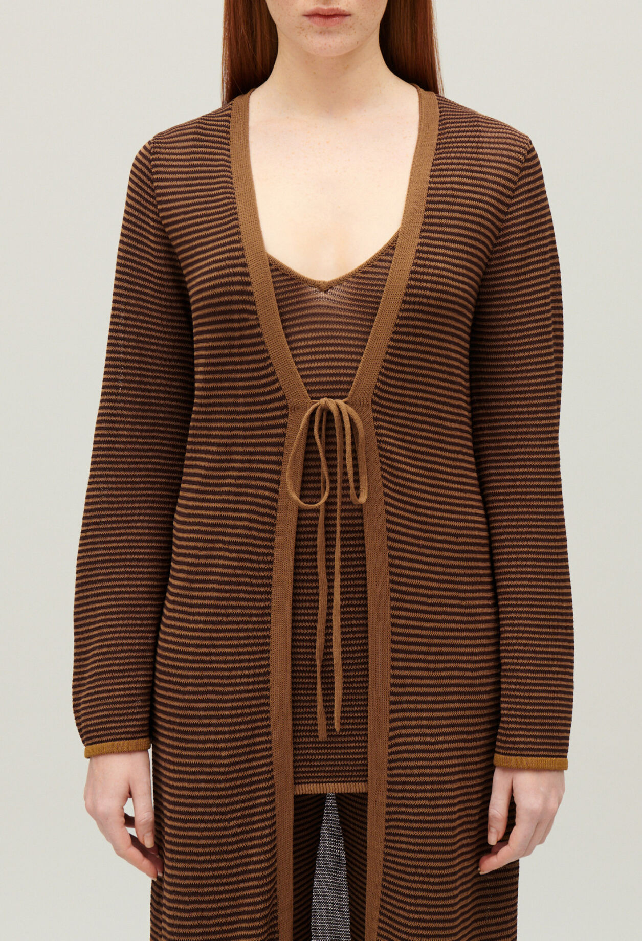 Long brown cardigan