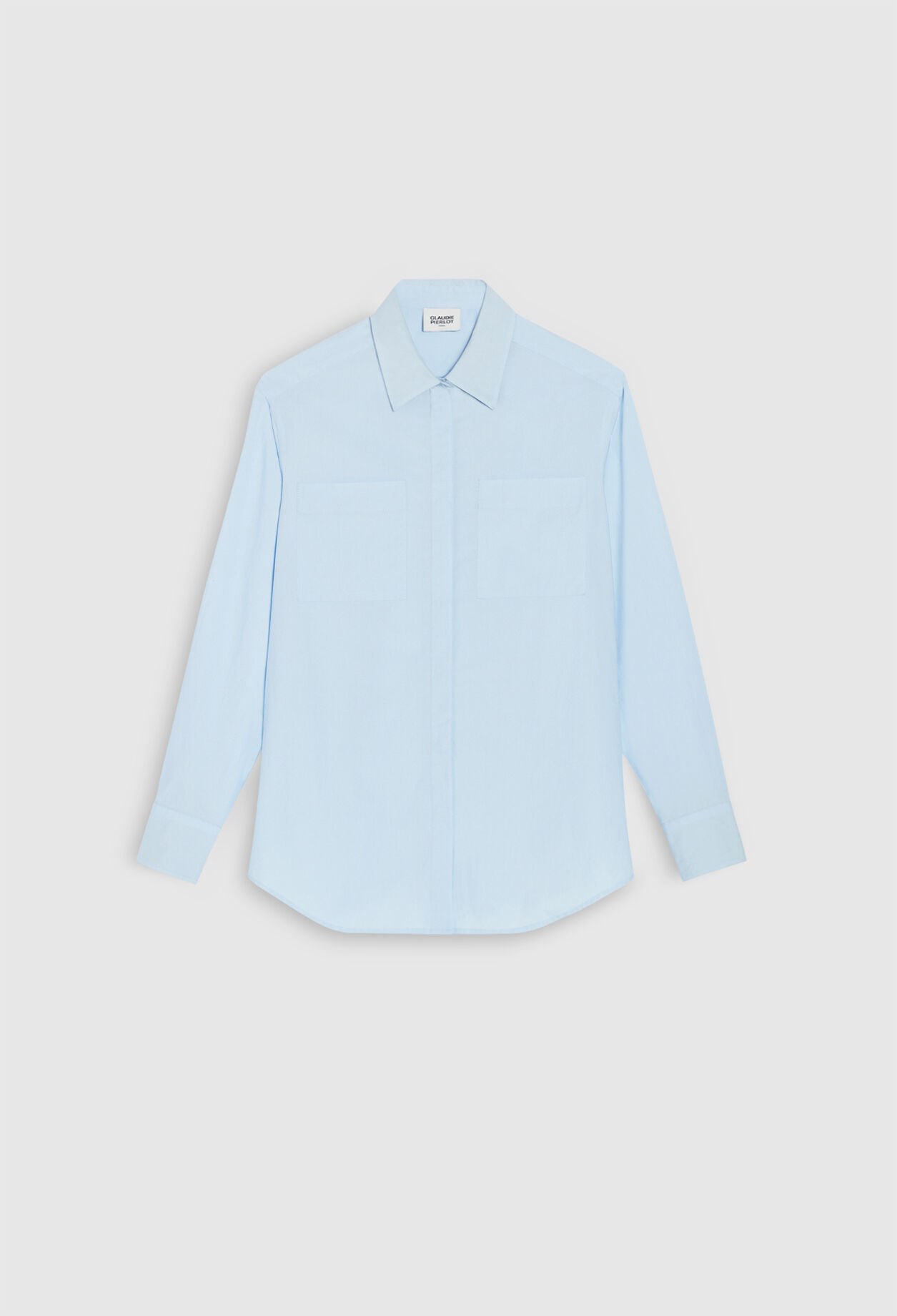 Chemise bleue ciel &agrave; manches longues