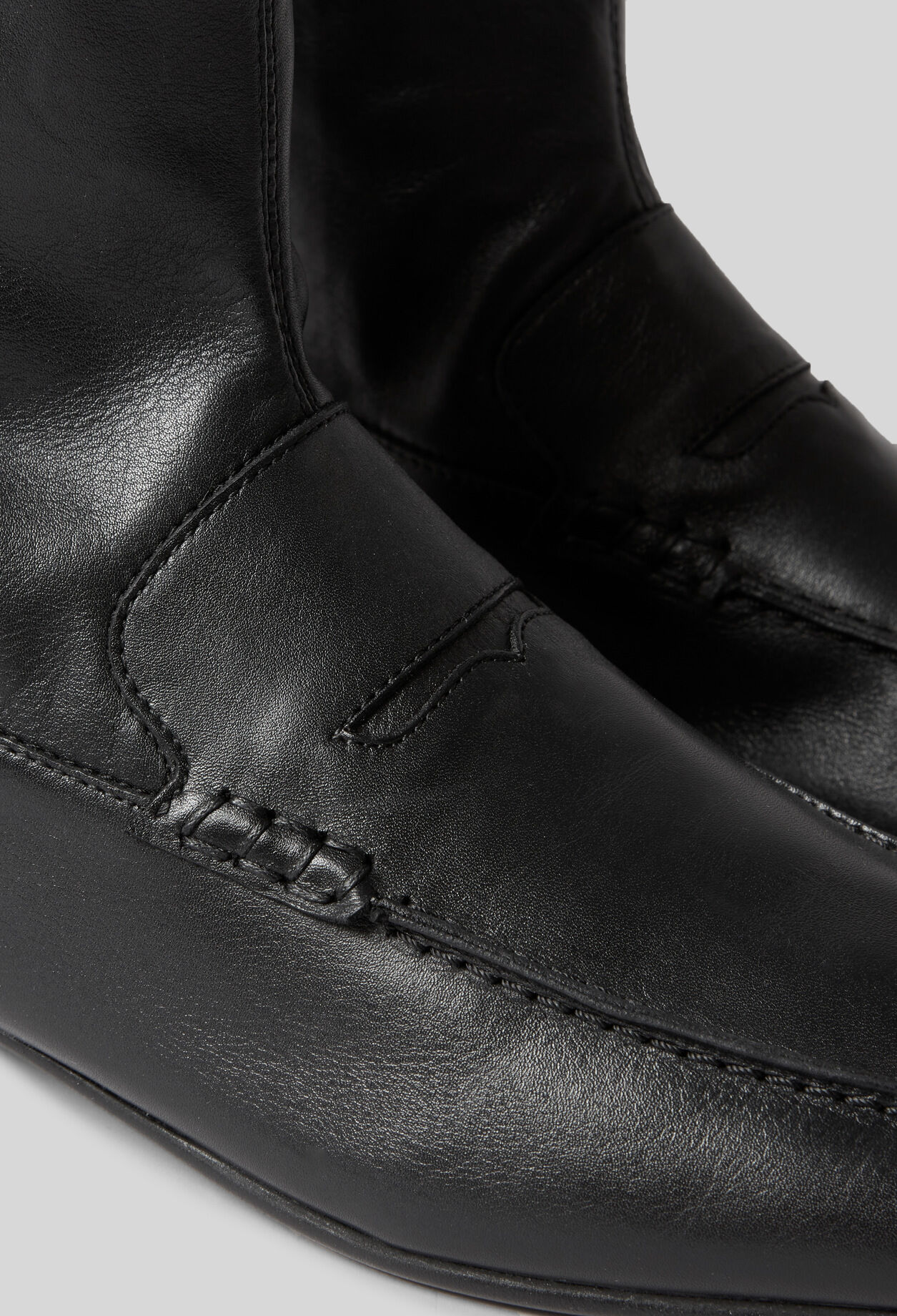 Leather Moccasin-Style Ankle Boots Leather Moccasin-Style Ankle Boots