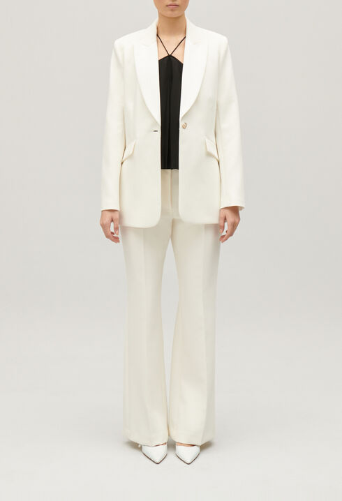 Dual fabric suit jacket