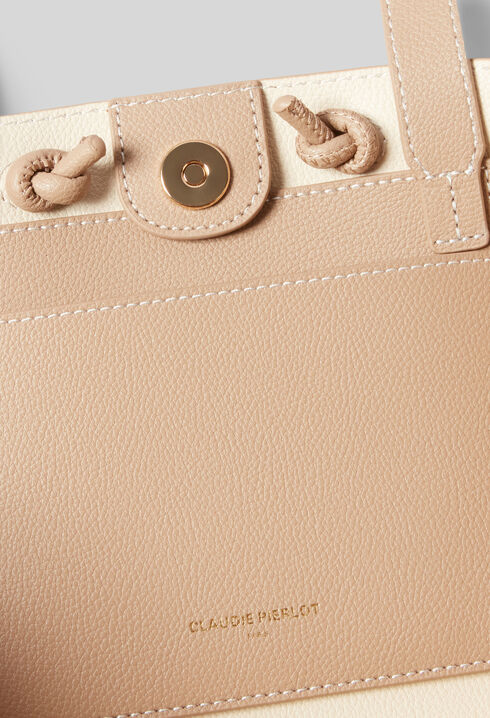 Grained leather tote