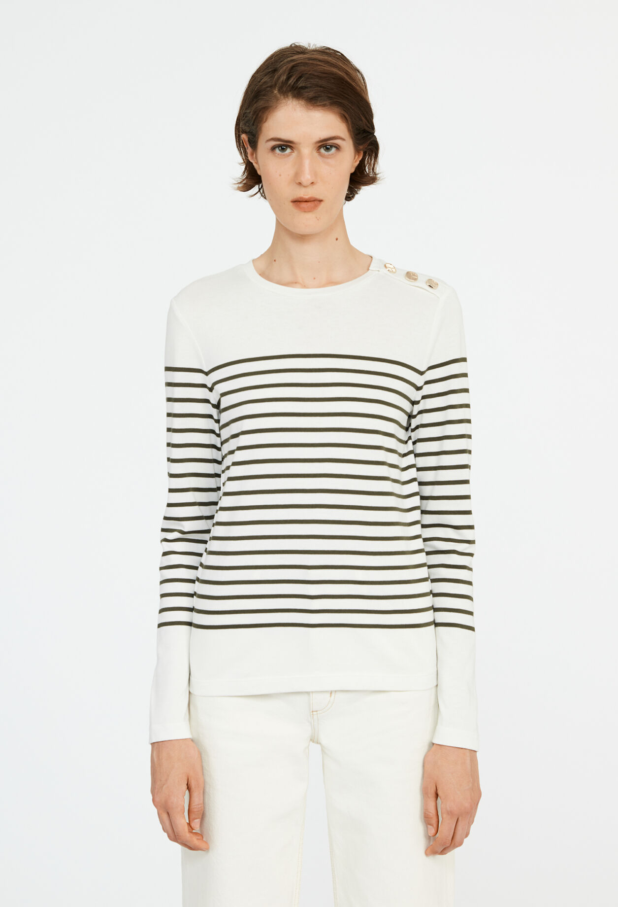 Breton t-shirt with buttons