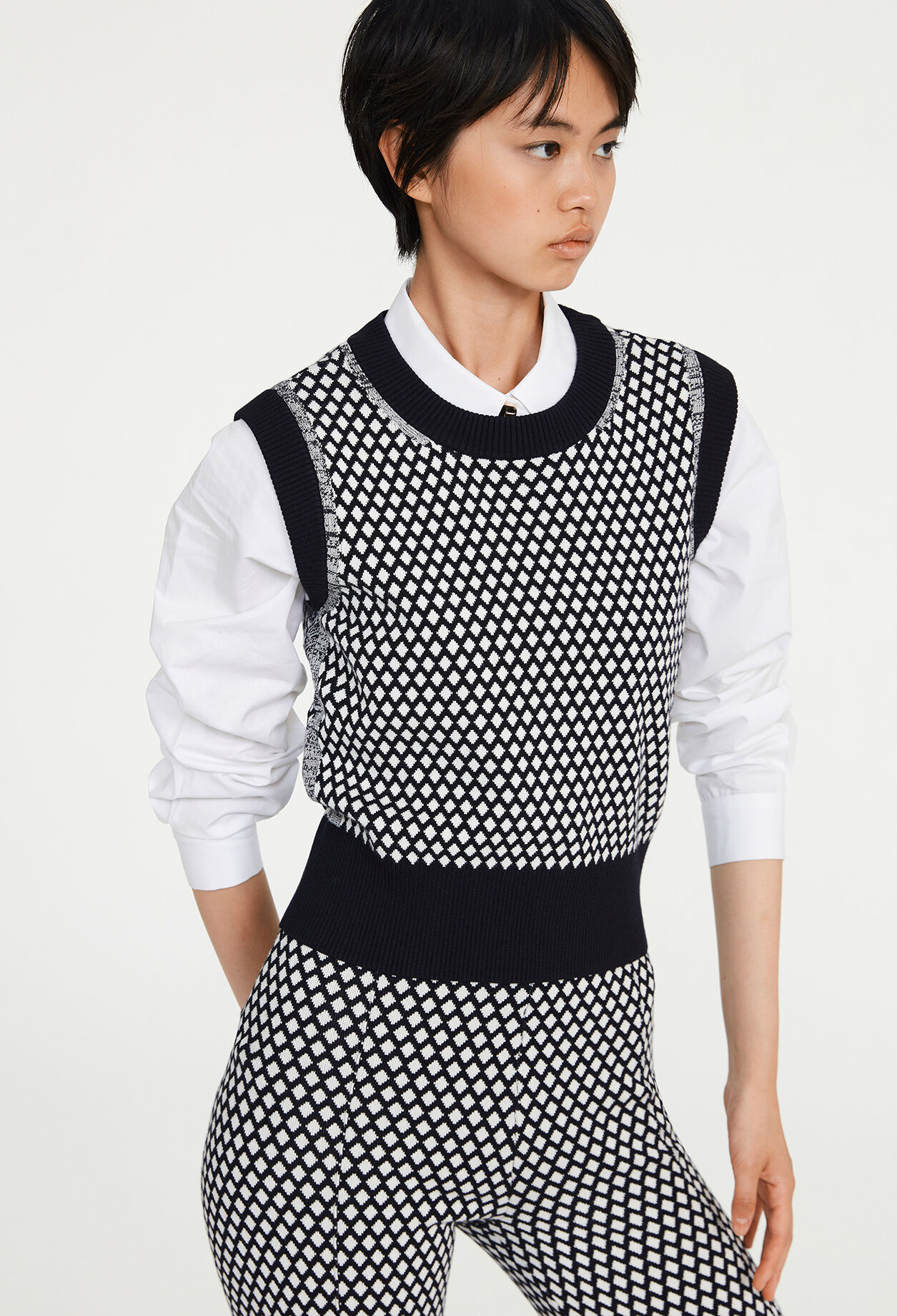 Pull sans manche à motifs graphiques Pull sans manche à motifs graphiques