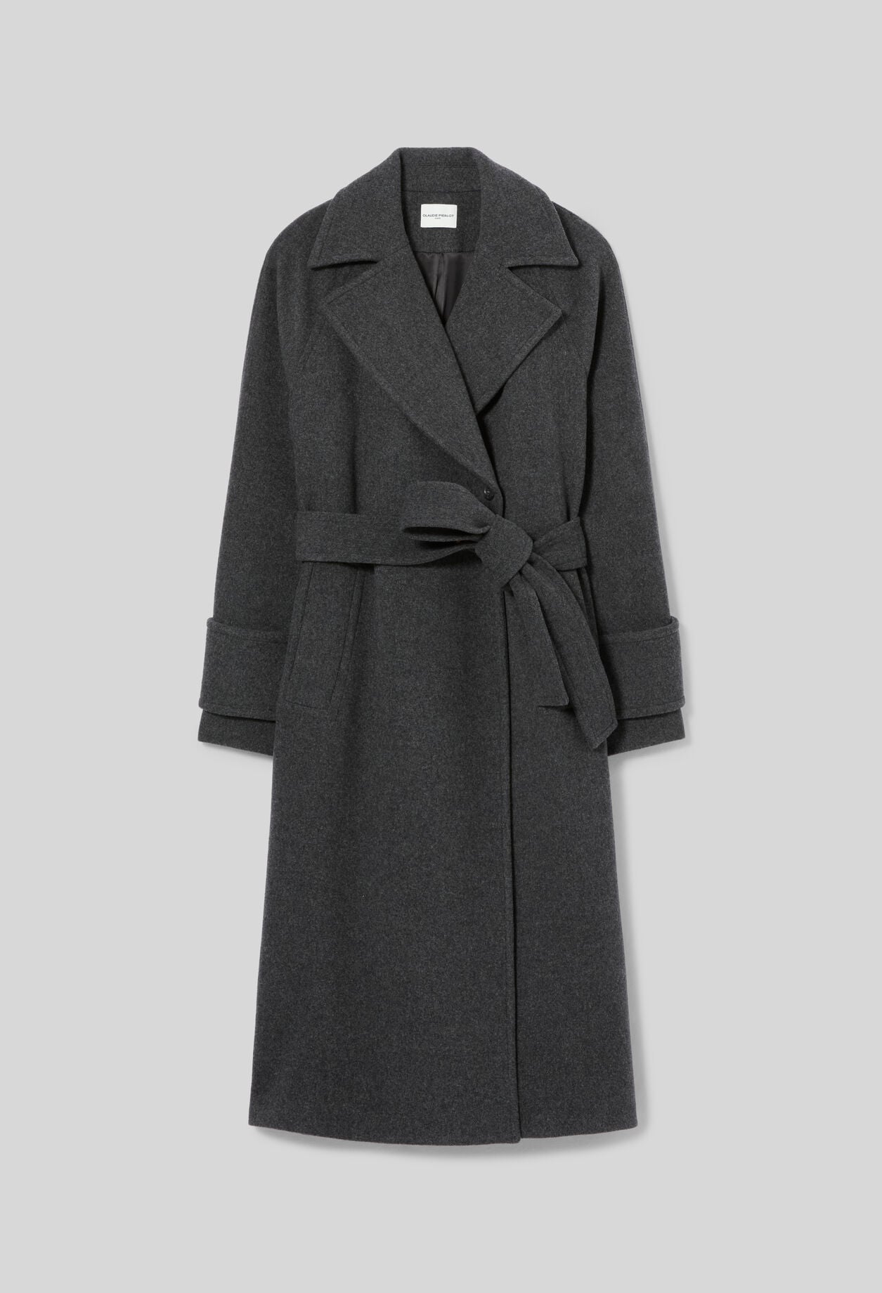 Mid-length wool blend coat