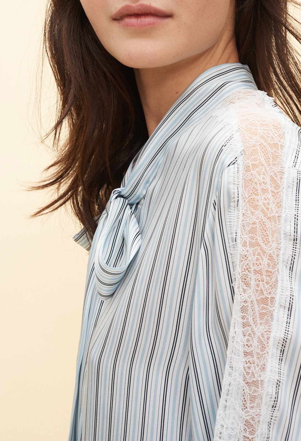 Ascot neckline shirt