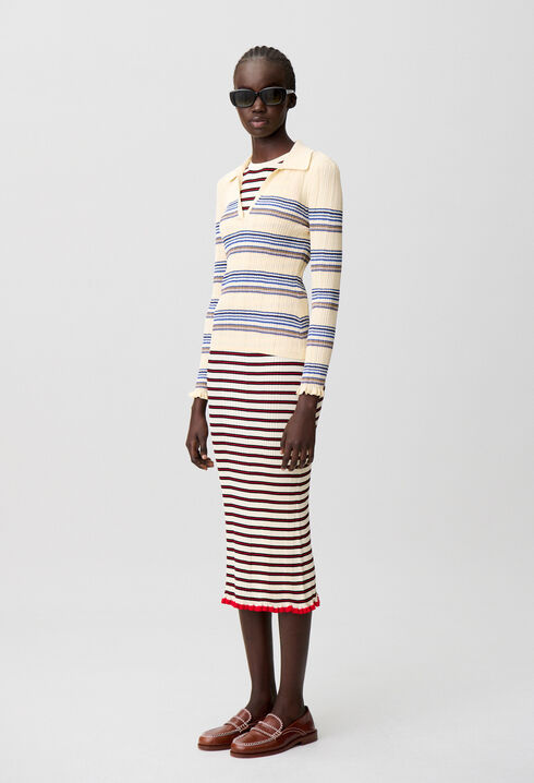 Multicolour striped knit top