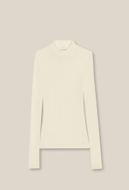 Wool top with high neck