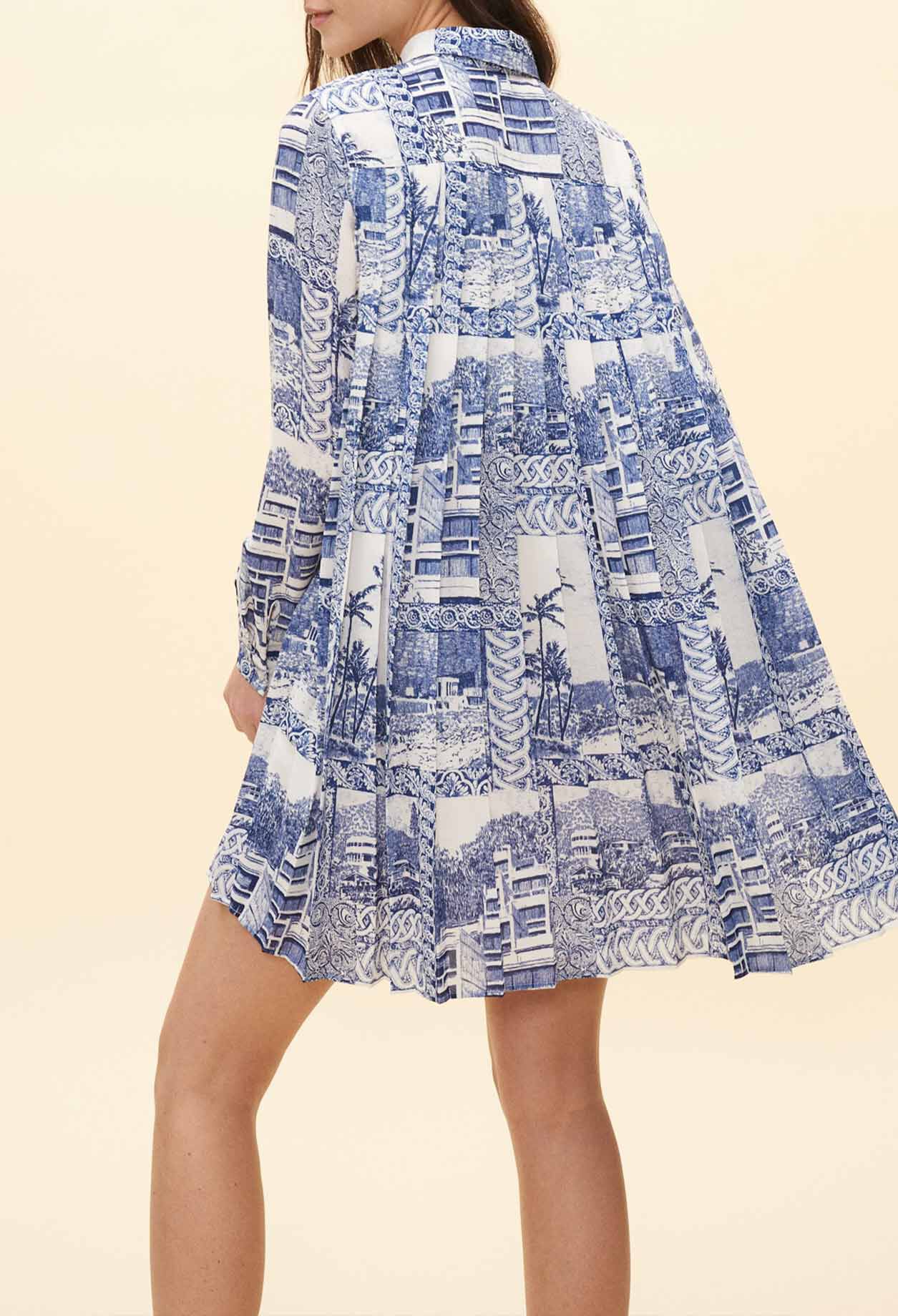 Patterned shirt dress