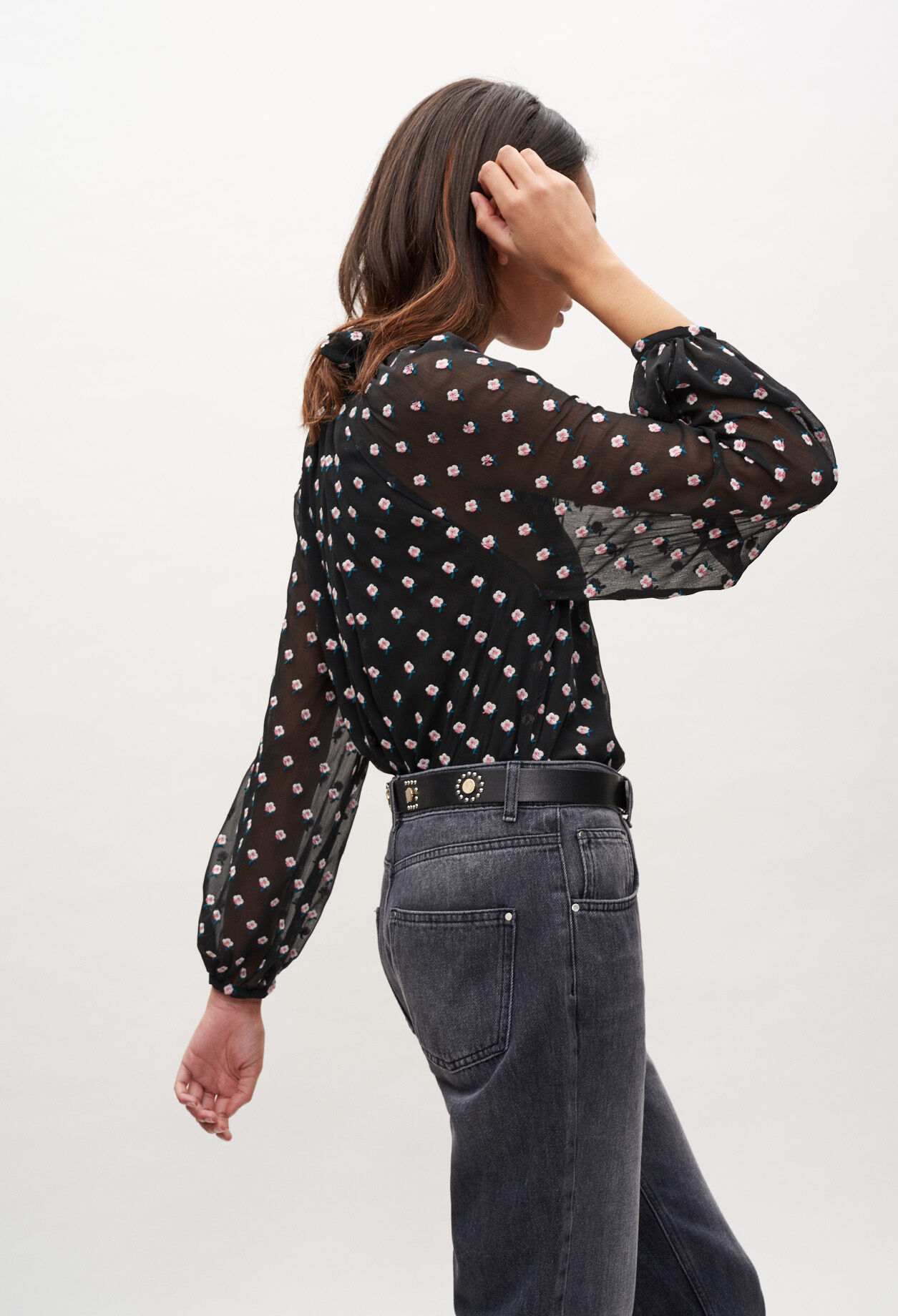 Blouse with floral print