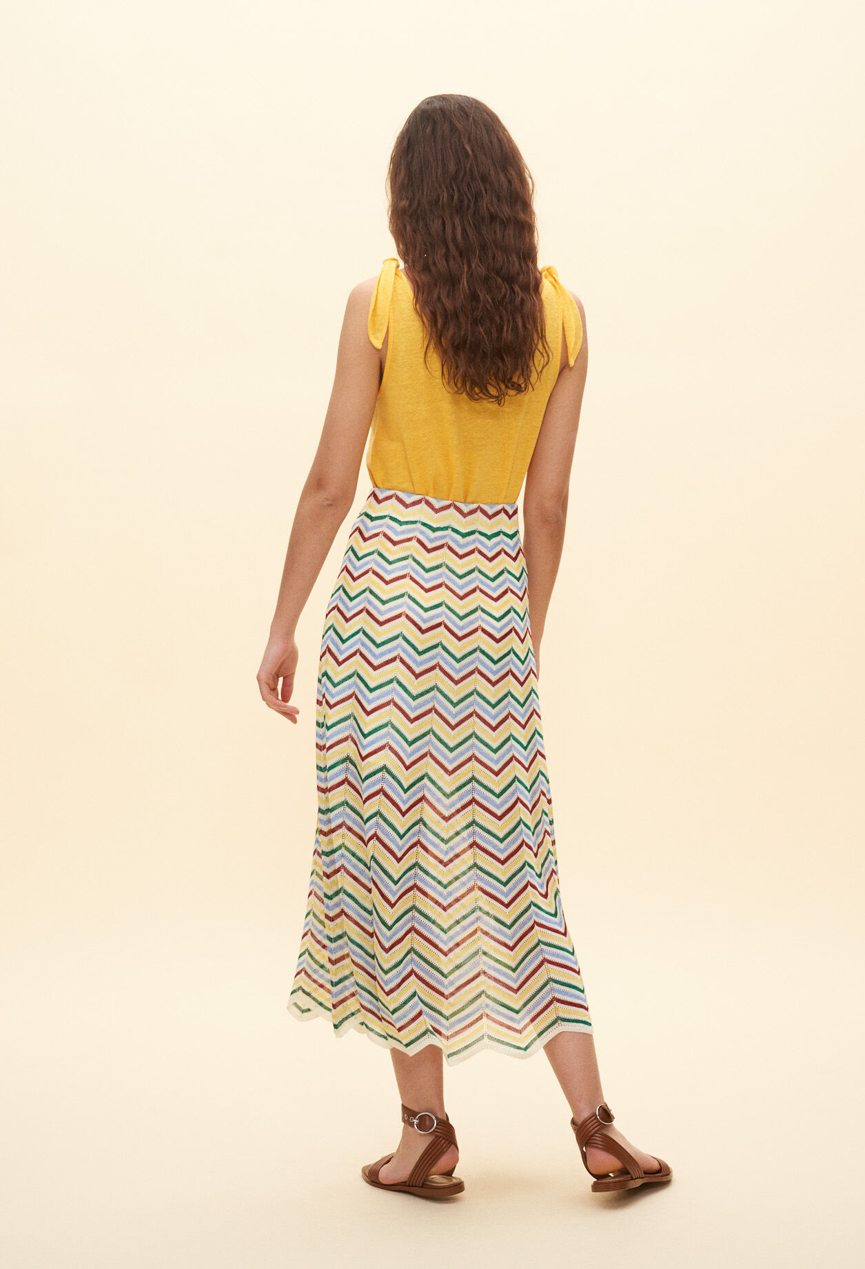 Graphic-pattern long skirt Graphic-pattern long skirt