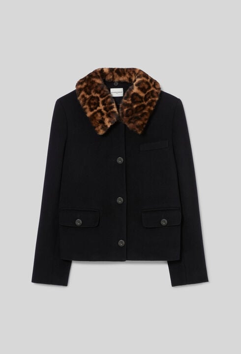 Short wool blend coat