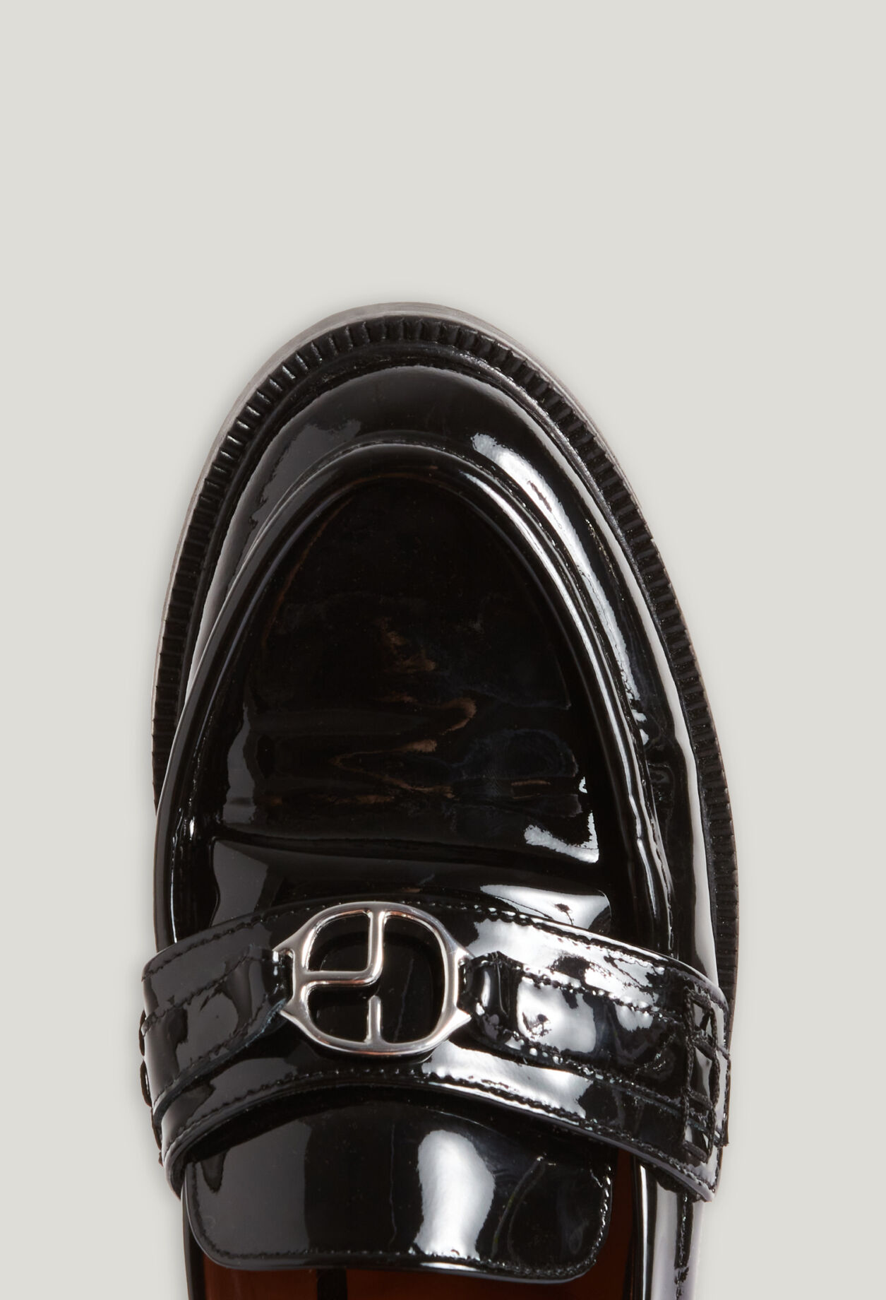 Black patent loafers