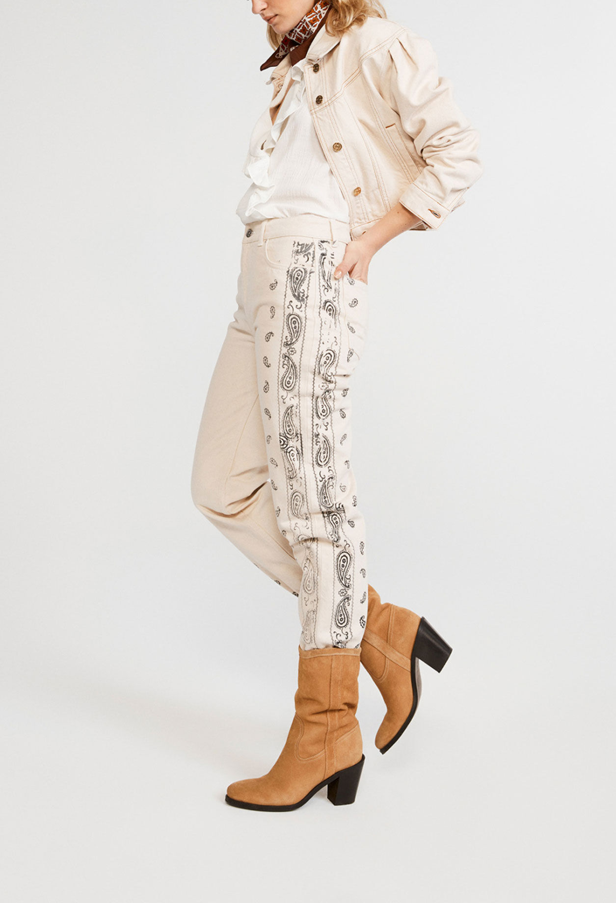 Ecowash printed straight-fit jeans Ecowash printed straight-fit jeans