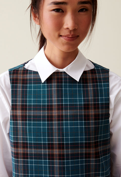 Sleeveless checked mini dress