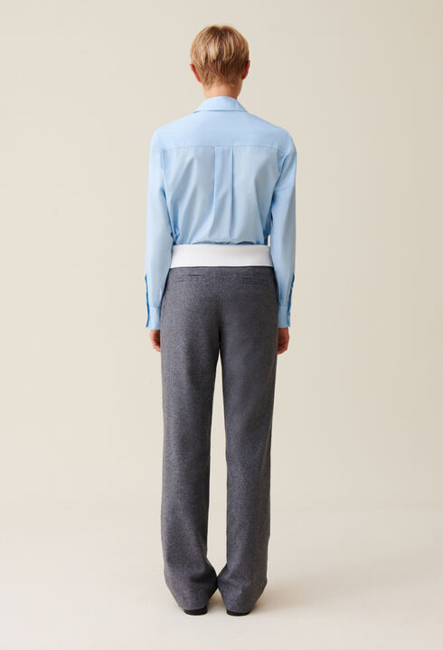 Straight trousers contrast belt