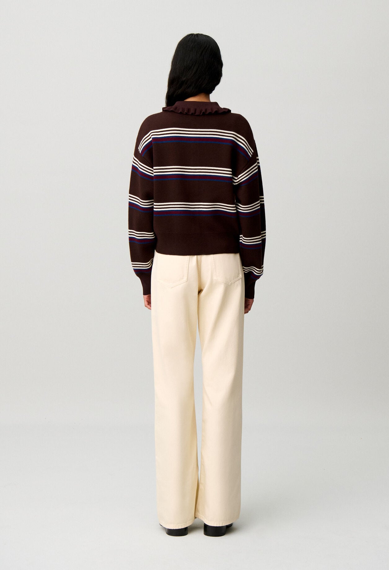 Striped knitted cardigan
