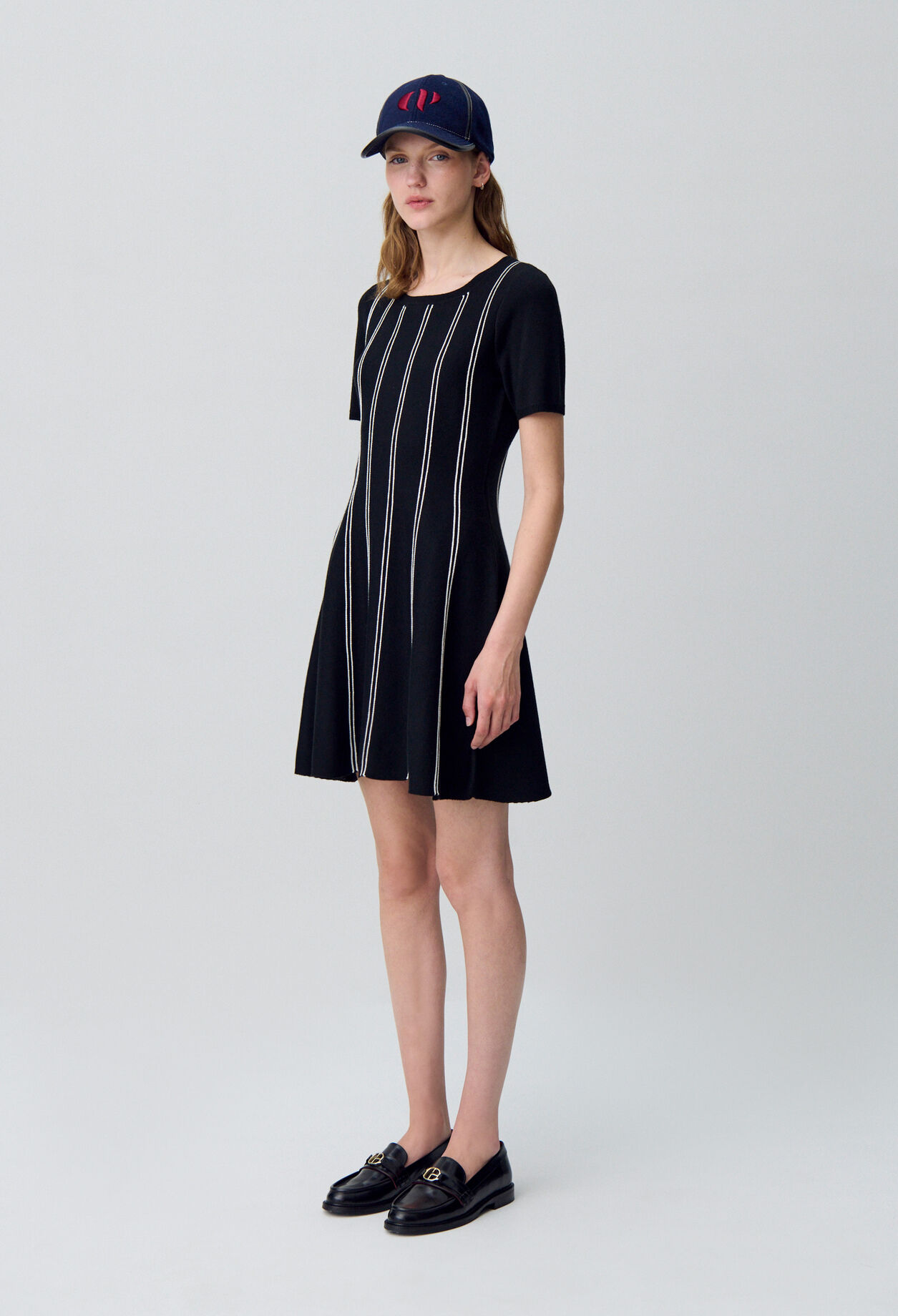 Skater-style short knit dress Skater-style short knit dress