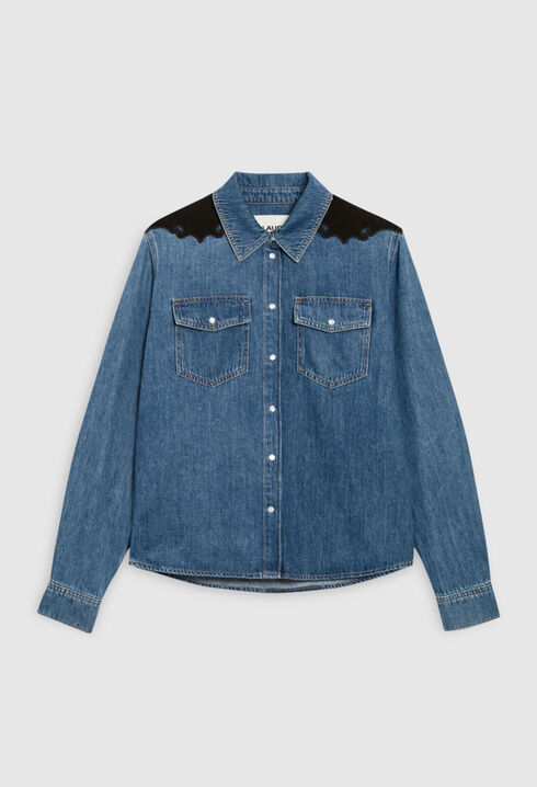 Mid blue denim shirt