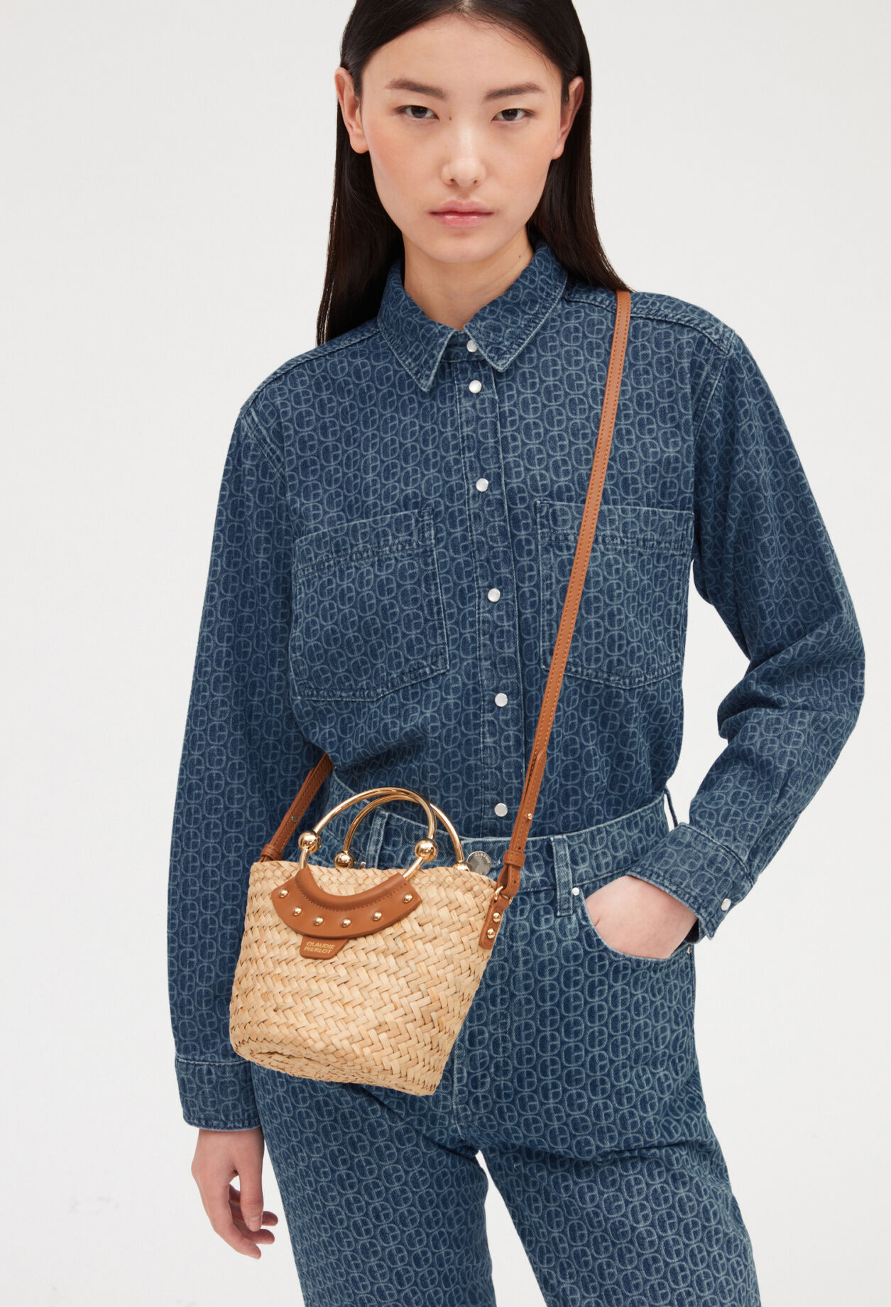 Abeille mini-basket in straw