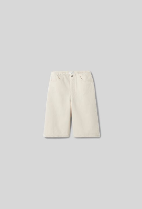 Ecru denim Bermuda shorts