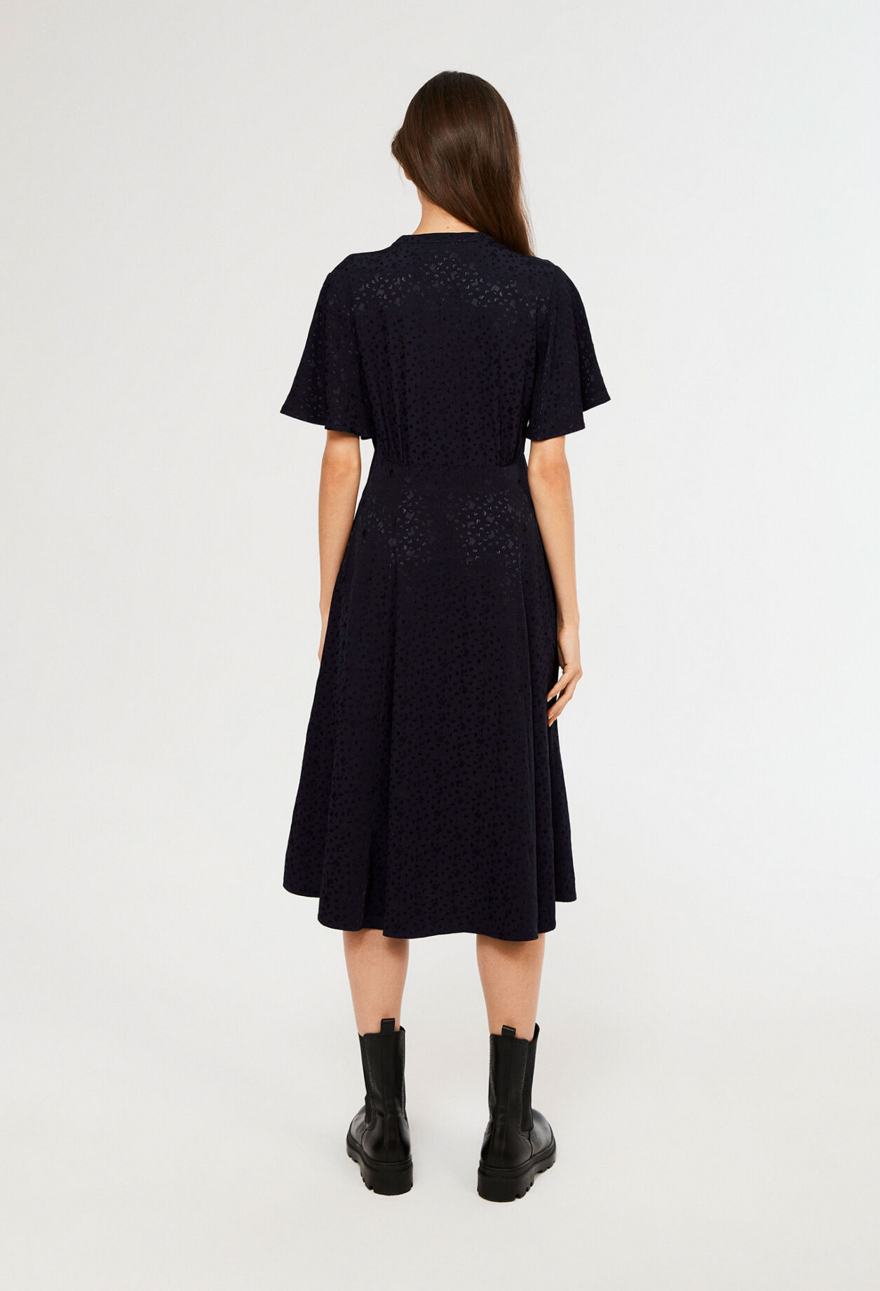 Mid-length dress made from