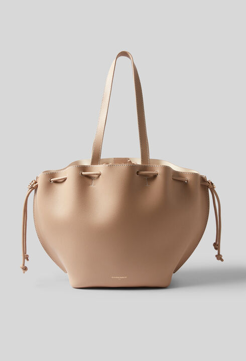 Grained leather tote