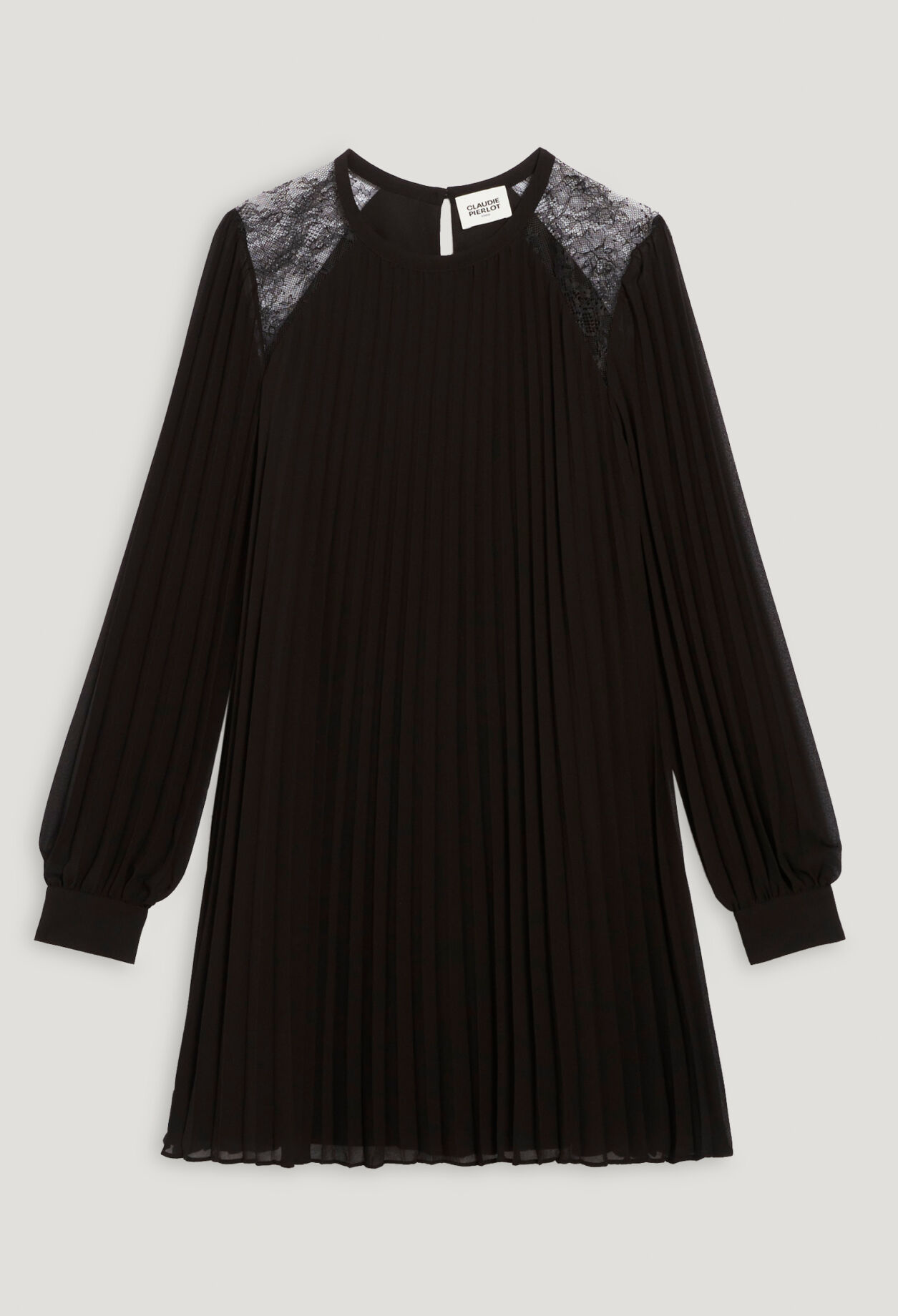 Short black pleated dress