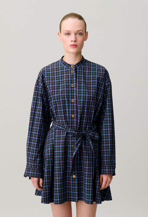 Fitted cotton shirt dress