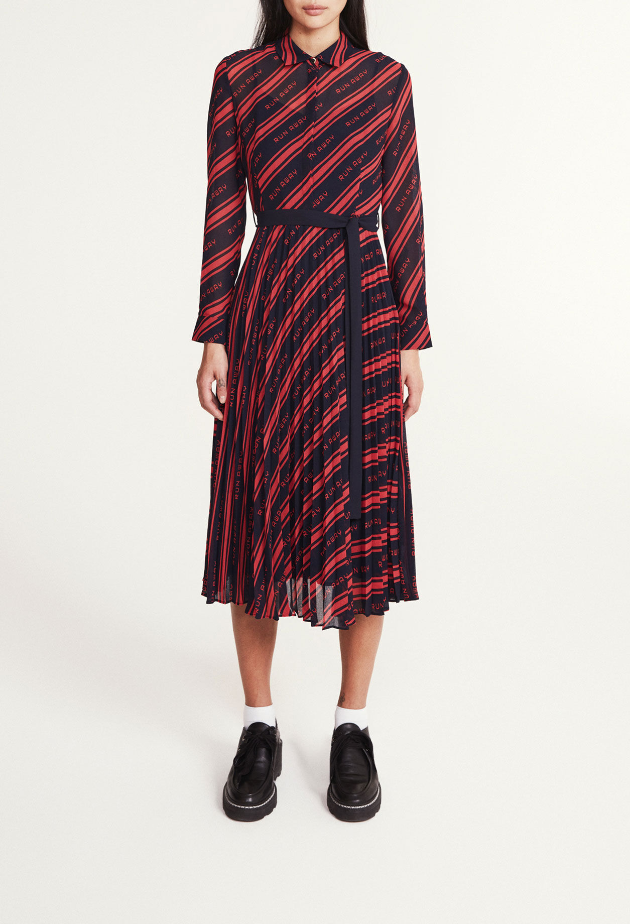 Pleated midi dress