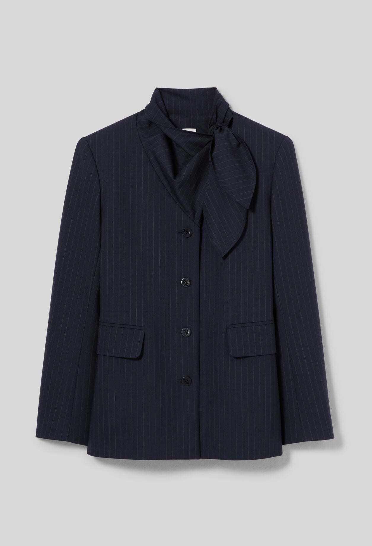 Wool jacket with removable scarf