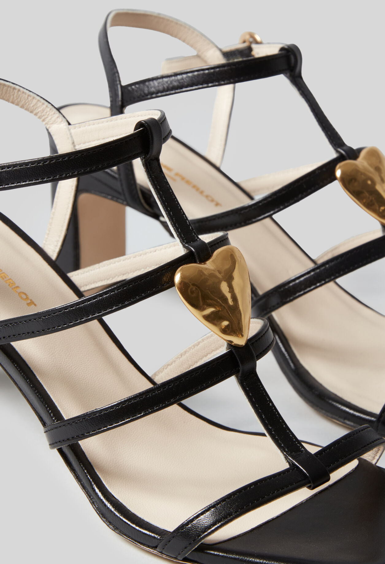 Leather heart heel sandals Leather heart heel sandals