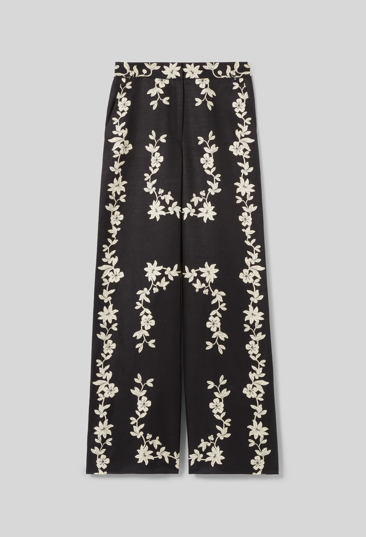 Floral wide-leg trousers