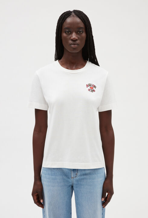 White short-sleeved Amour Club T-shirt