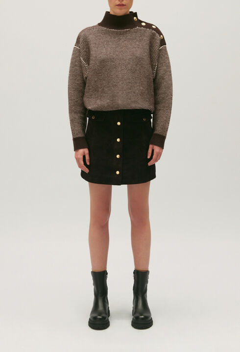 Two-tone knit jumper