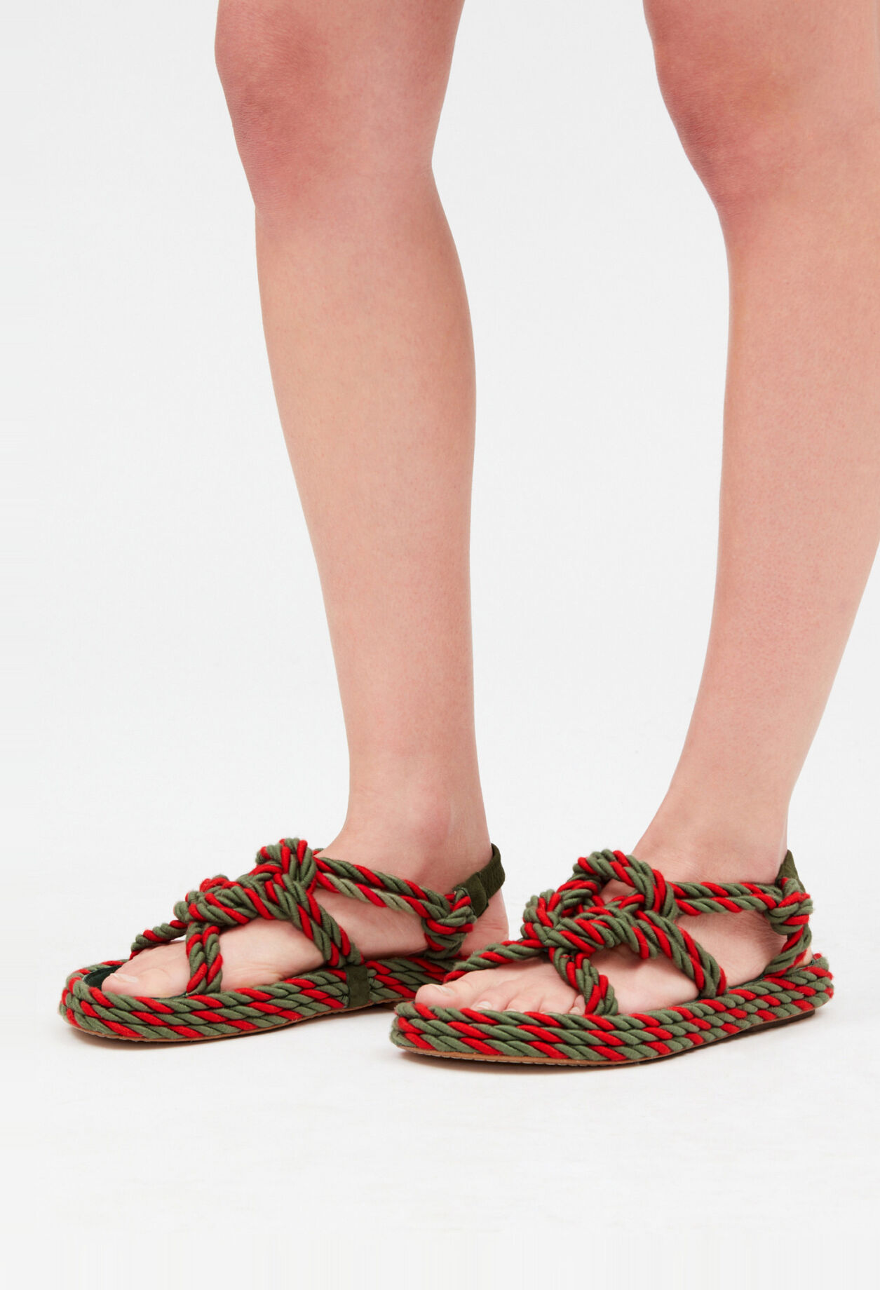 Bi-colour rope sandals