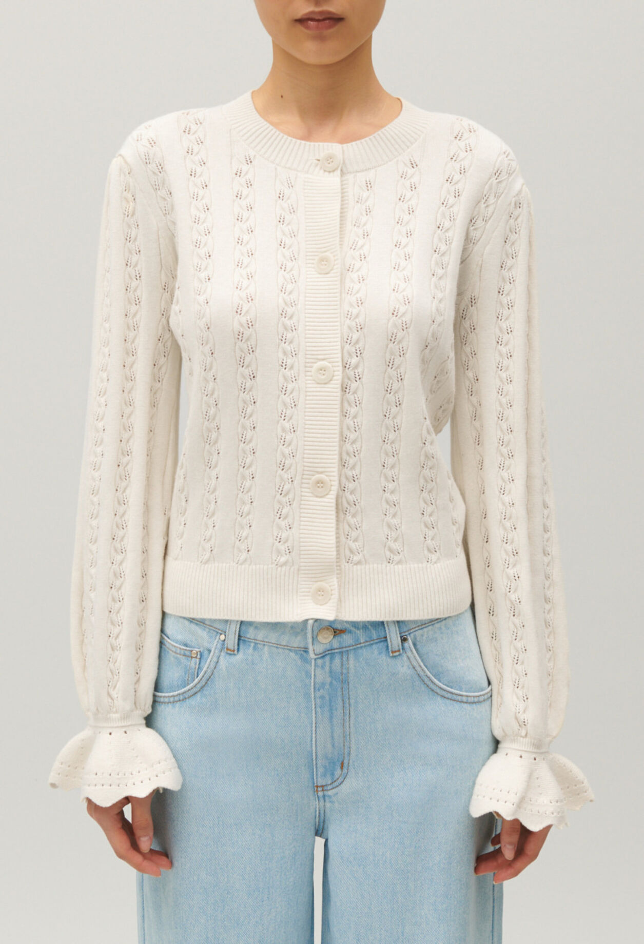 Ecru knitted cardigan