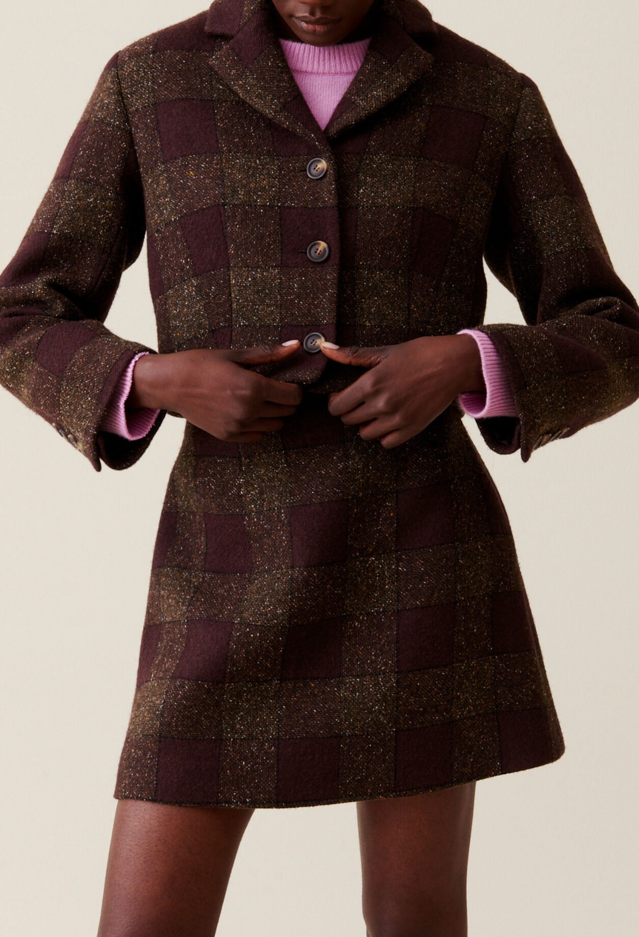 Checked Buttoned Jacket