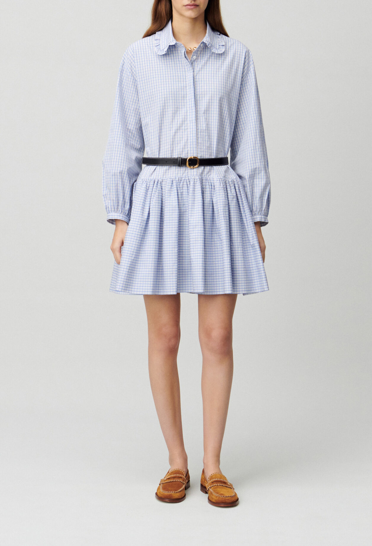 Checked babydoll dress