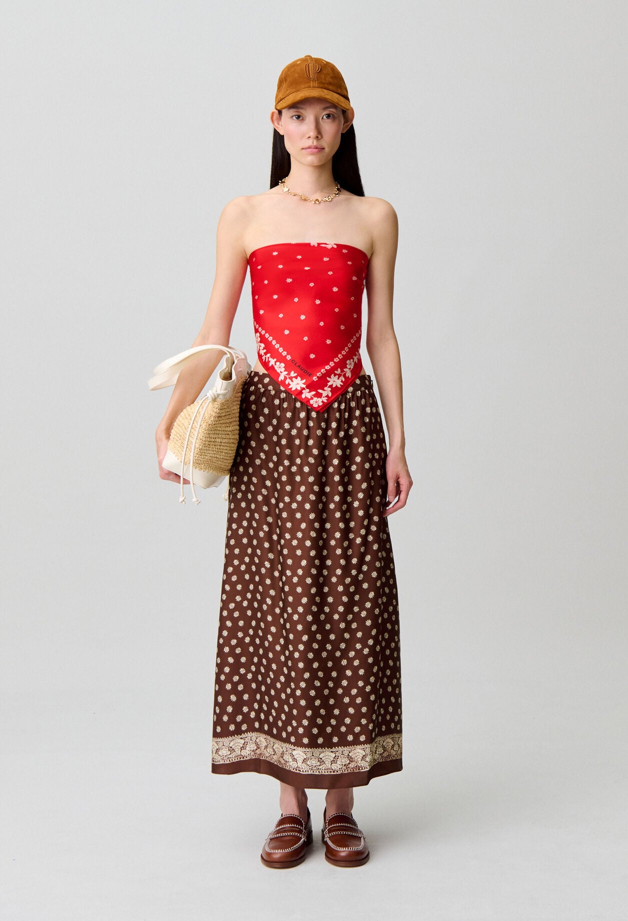 Flowy printed skirt