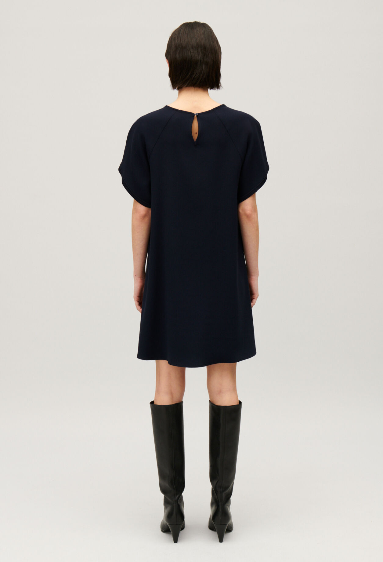 Short navy babydoll dress